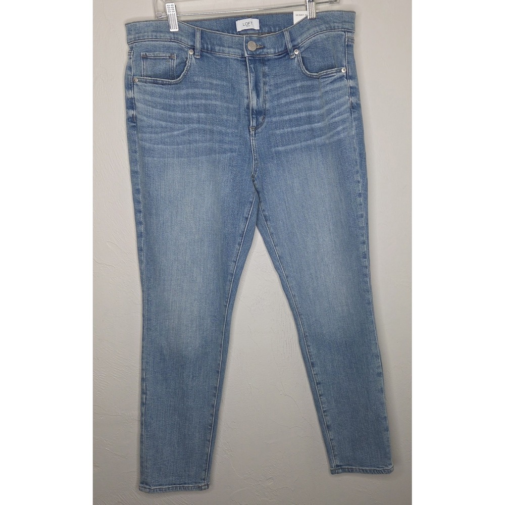 *NEW w/Tags LOFT Jeans Women's Size 14 Blue Medium Wash Skinny Ankle Mid Rise